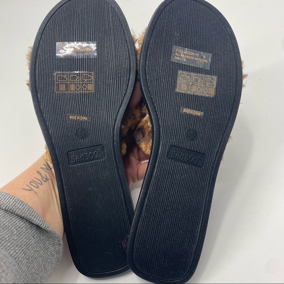 BAMBOO Full Moon leopard fur slides - Picture 2 of 6